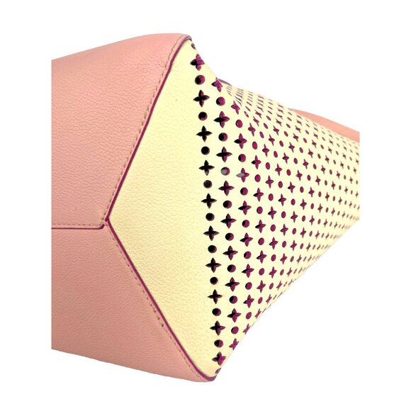 LOUIS VUITTON Calfskin Perforated Lockme Cabas Rose Poudre Bag Shoulder Tote - Picture 8 of 16